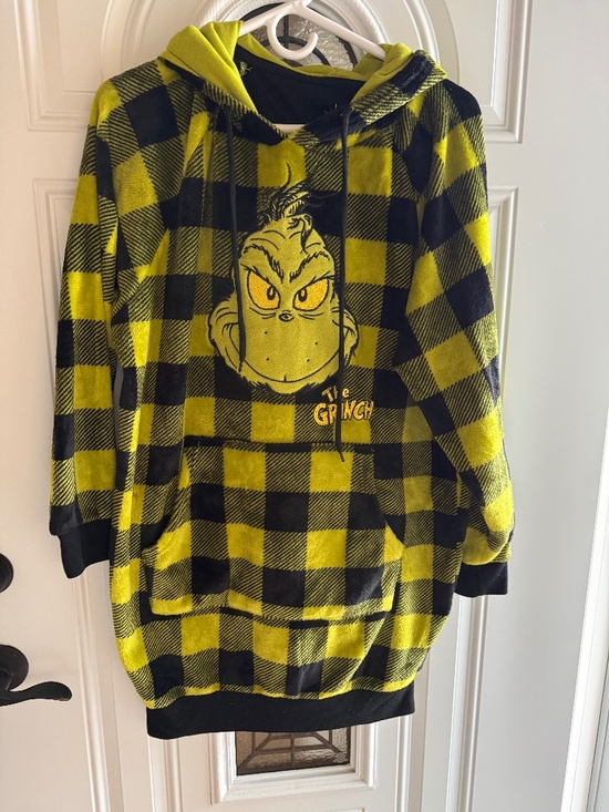 Dr. Seuss Other - The Grinch Dr. Suess Womens Graphic Nightshirt with Hood Plaid Size Small Hoodie